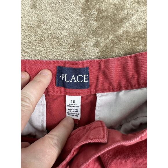 The Childrens Place 16 HUSKY Red Chino Shorts Boys Youth Adjustable Waist - Picture 5 of 6